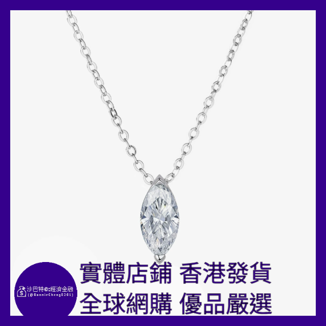 027 Bc嚴選 S925銀 白金色馬眼項鏈 0.5ct莫桑鉆