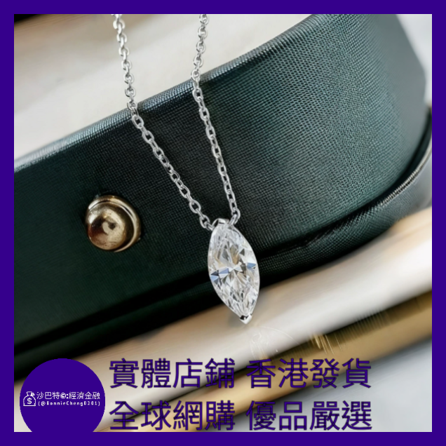 027 Bc嚴選 S925銀 白金色馬眼項鏈 0.5ct莫桑鉆