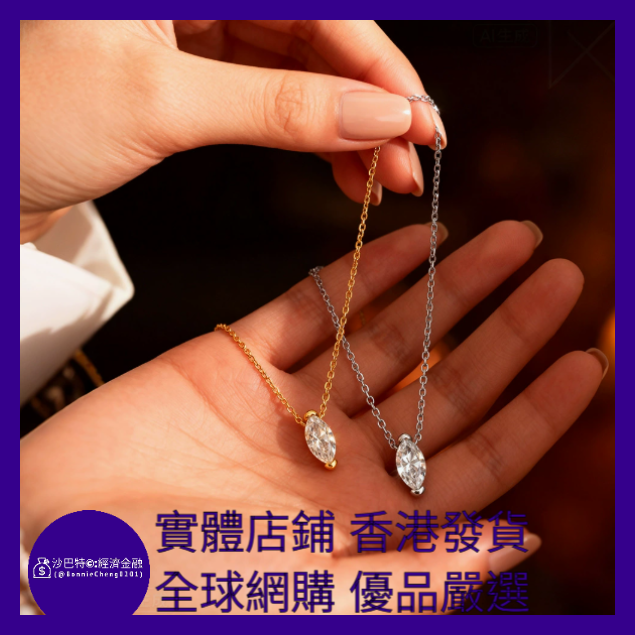 027 Bc嚴選 S925銀 白金色馬眼項鏈 0.5ct莫桑鉆